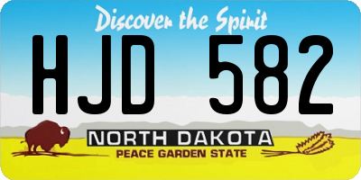 ND license plate HJD582