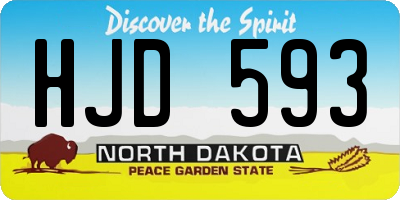 ND license plate HJD593