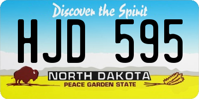 ND license plate HJD595