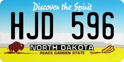 ND license plate HJD596