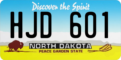 ND license plate HJD601