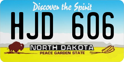 ND license plate HJD606