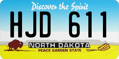 ND license plate HJD611