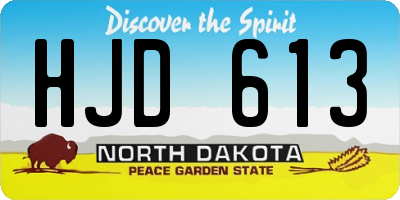 ND license plate HJD613