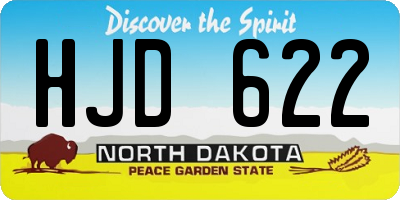ND license plate HJD622