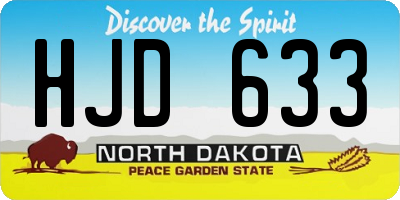 ND license plate HJD633