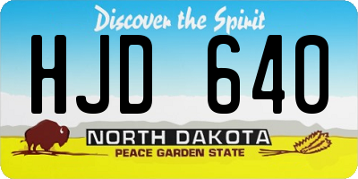 ND license plate HJD640