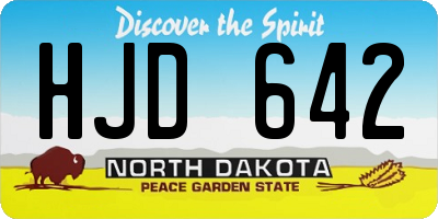 ND license plate HJD642