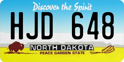 ND license plate HJD648