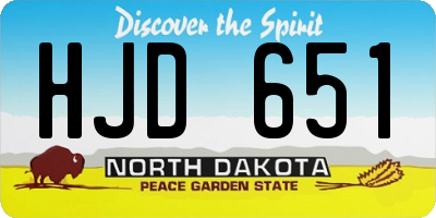 ND license plate HJD651