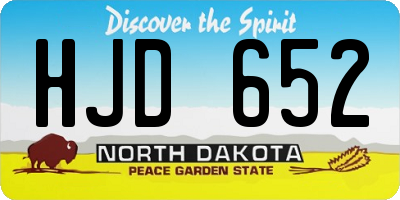 ND license plate HJD652