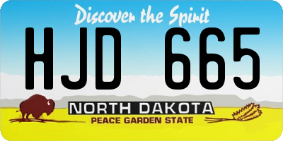 ND license plate HJD665