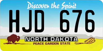 ND license plate HJD676