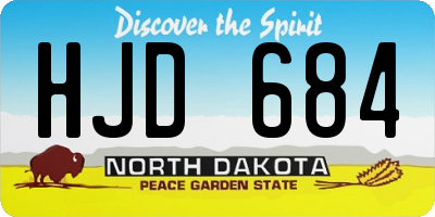 ND license plate HJD684
