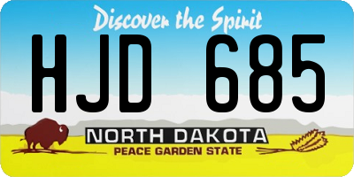 ND license plate HJD685