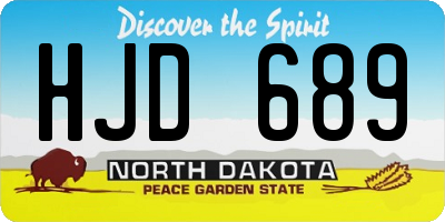 ND license plate HJD689
