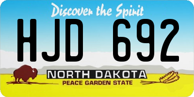 ND license plate HJD692