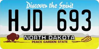 ND license plate HJD693