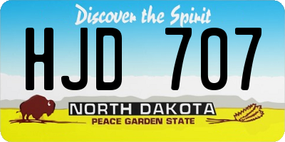 ND license plate HJD707