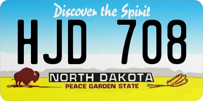 ND license plate HJD708