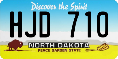ND license plate HJD710