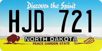 ND license plate HJD721