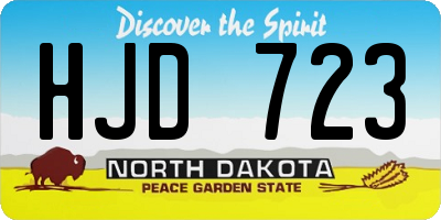 ND license plate HJD723