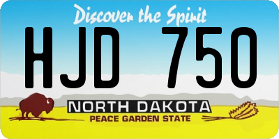 ND license plate HJD750