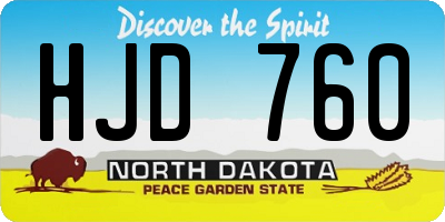 ND license plate HJD760