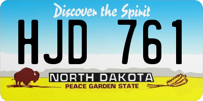 ND license plate HJD761