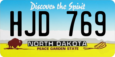 ND license plate HJD769