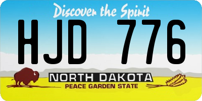 ND license plate HJD776