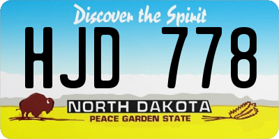 ND license plate HJD778