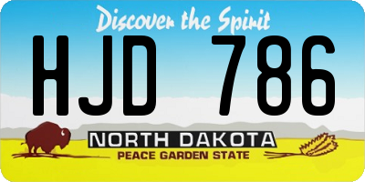 ND license plate HJD786