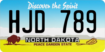 ND license plate HJD789