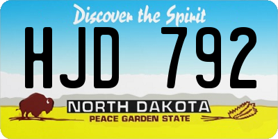 ND license plate HJD792