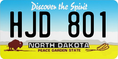 ND license plate HJD801