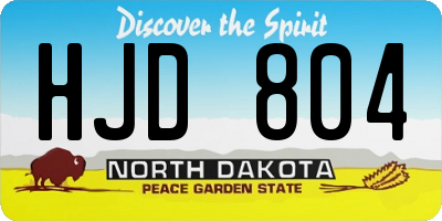 ND license plate HJD804