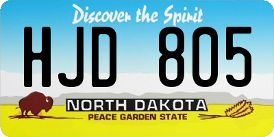 ND license plate HJD805
