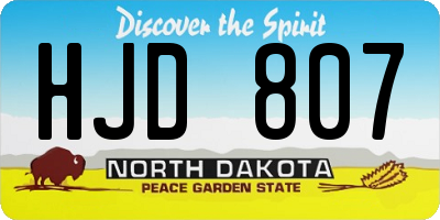 ND license plate HJD807