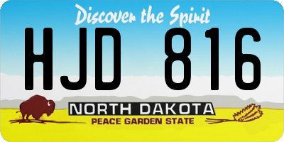 ND license plate HJD816