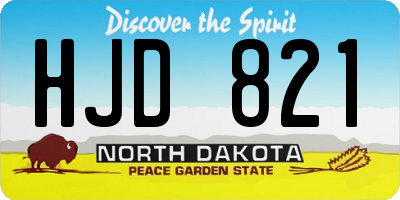 ND license plate HJD821