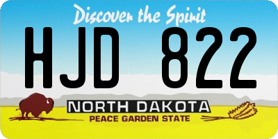 ND license plate HJD822