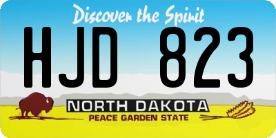 ND license plate HJD823
