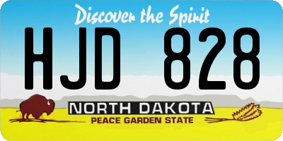 ND license plate HJD828