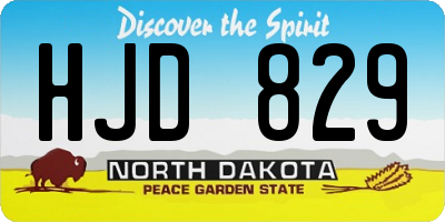 ND license plate HJD829