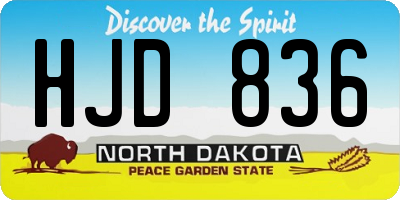 ND license plate HJD836