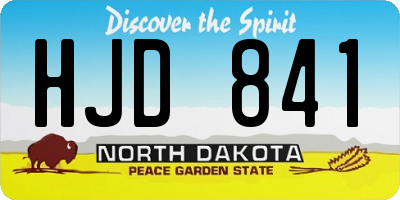 ND license plate HJD841