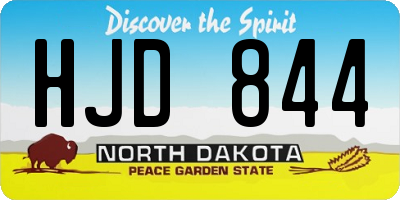 ND license plate HJD844