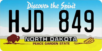 ND license plate HJD849